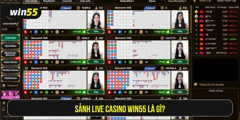 Live casino Win55 nổi bật với tính minh bạch và công bằng
