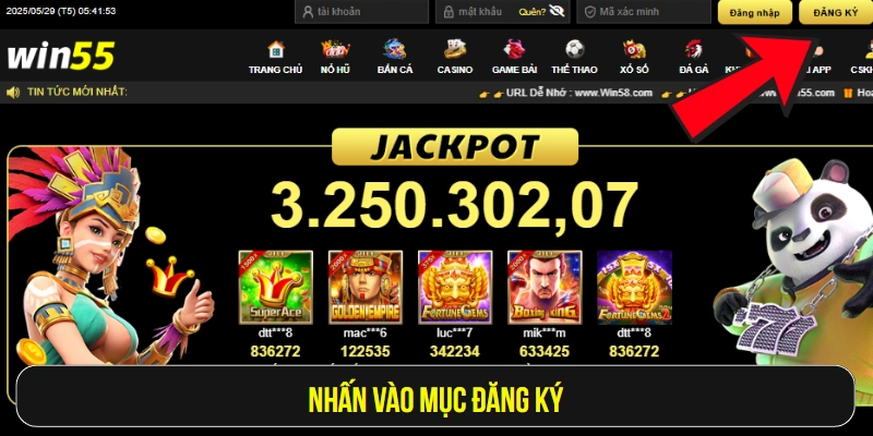 Nhấn vào mục Đăng ký